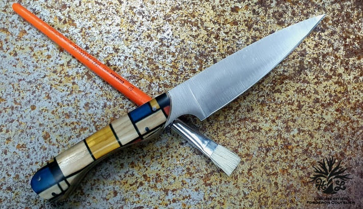 MONDRIAN Couteau de table inox avec poignée décorée