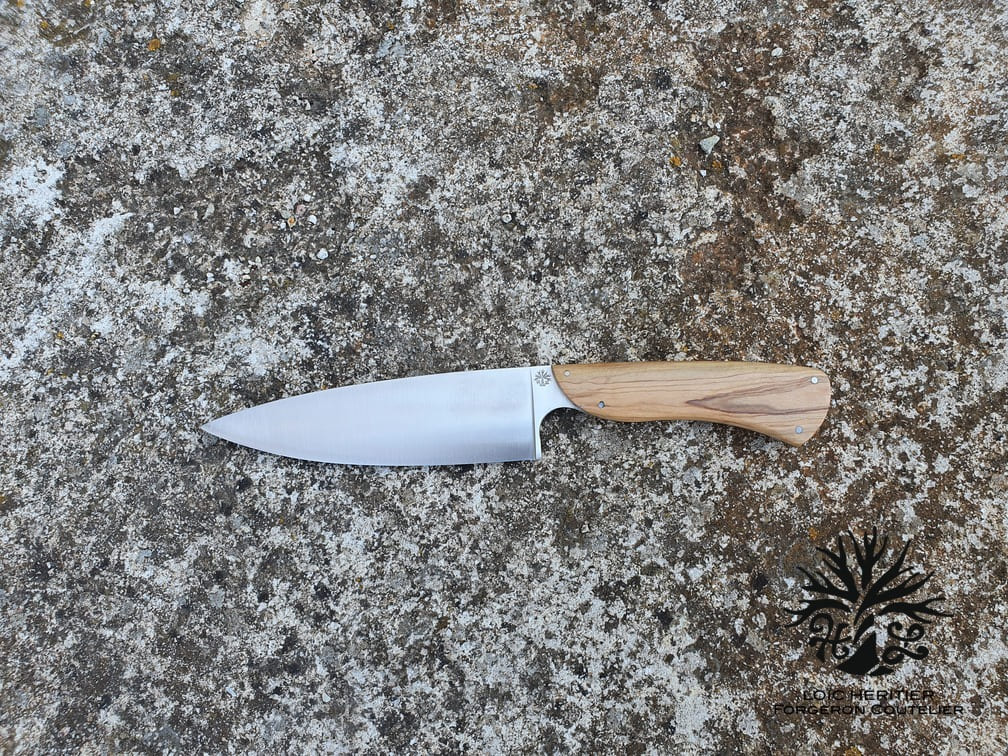 Couteau de Cuisine - Lame Damas Artisanal - Héritier Loic